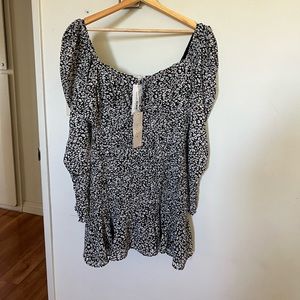 Blk smocked dress